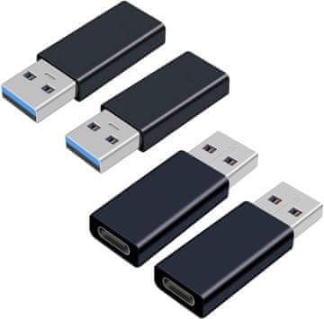 shumee 4x USB C ŽENSKI NA USB 3.0 MOŠKI 5Gb/s ADAPTER ČRN