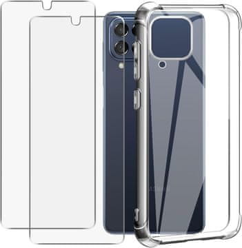 shumee OVITEK + 2x KALJENO STEKLO ZA SAMSUNG GALAXY M53 5G SILIKON PROZOREN