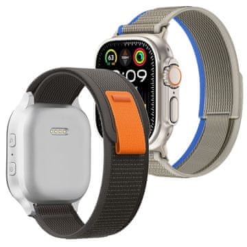 shumee 2x PAŠEK ZA URO APPLE WATCH 4/5/6/7/8/9/10/SE/ULTRA 44/45/46/49mm SIVA