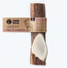 shumee ŽVEČILNA IGRAČA ZA PSE IZ NARAVNIH JELENJIH ROGOV, MEHKA, velikost John Dog, približno 9 cm