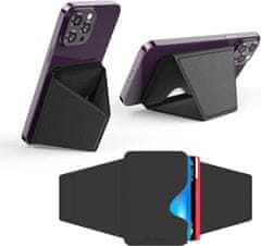 shumee 2-v-1 MAGSAFE IPHONE DRŽALO ZA TELEFON STOJALO ČRNA DENARNICA ETUI ZA KARTICE