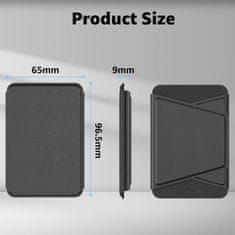 shumee 2-v-1 MAGSAFE IPHONE DRŽALO ZA TELEFON STOJALO ČRNA DENARNICA ETUI ZA KARTICE
