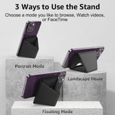 shumee 2-v-1 MAGSAFE IPHONE DRŽALO ZA TELEFON STOJALO ČRNA DENARNICA ETUI ZA KARTICE