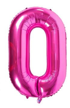 shumee BALON DEKORACIJA ŠTEVILKA 0 VELIK 40CM ROZA ROJSTNI DAN