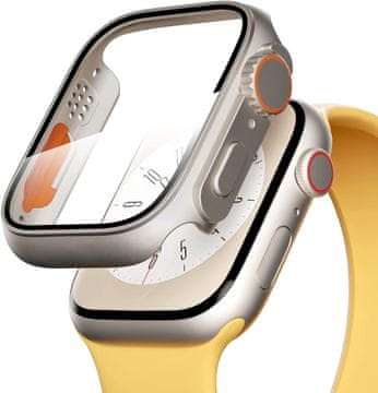 shumee OVITEK ZA APPLE WATCH 7/8/9 45mm SREBRNA VISOKA ZAŠČITA VZDRŽLJIVO MASNO