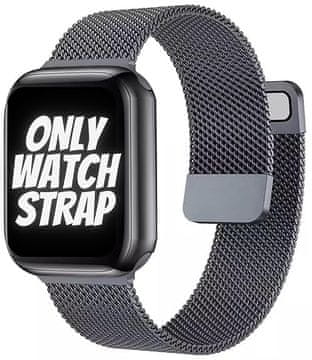 shumee PAŠEK ZA URO APPLE WATCH 1/2/3/4/5/6/7/8/9/SE 38/40/41mm ČRNO JEKLO