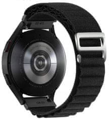 shumee 20 mm pašček za Samsung Galaxy Watch 5/4/3/2 40/41/42/44/46 črn najlon