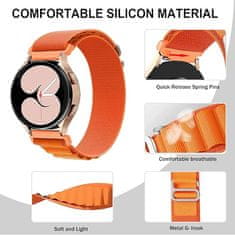 shumee 20 mm pašček za Samsung Galaxy Watch 5/4/3/2 40/41/42/44/46 črn najlon