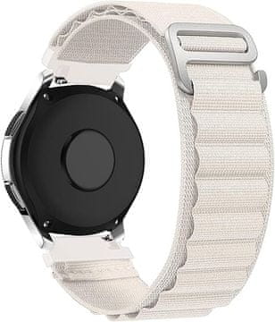 shumee ECRU NAJLON PAŠEK ZA URO Samsung Galaxy Watch 3 45/46/S3 Frontier 22mm