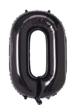 shumee VELIKI BALON IZ FOLIJE ŠTEVILKA 0 BLACK BIRTHDAY 40CM