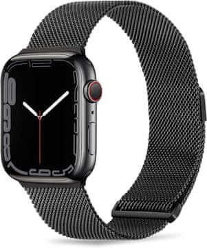 shumee PAŠEK ZA URO APPLE WATCH 1/2/3/4/5/6/7/8/9/SE 38/40/41mm ČRNO JEKLO