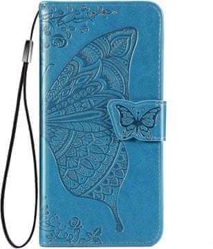 shumee Preklopna torbica Wallet Butterfly za Honor Magic 6 Lite 5G modra