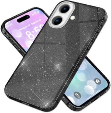 shumee Ovitek Crystal Glitter za iPhone 16 Plus, dimljen