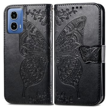 shumee Preklopna torbica Wallet Butterfly za Motorola Moto G85 5G črna