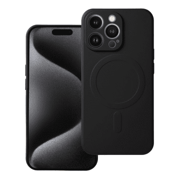 shumee Silikonski ovitek Mag Safe Case za iPhone 15 Pro Max črn