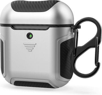 shumee TRDI SILIKONSKI OVITEK ZA AIRPODS 1/2 SREBRNO ČRN