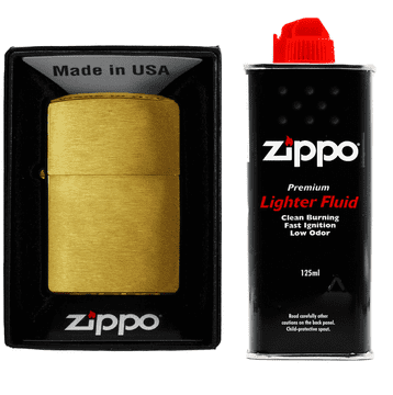 shumee ZIPPO KOMPLET VŽIGALNIKOV IZ MEDENINE, BRUŠIRAN, BENZIN, Dodatki