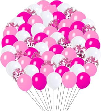 shumee VELIK SET 60 ROZA BALONOV OTROŠKI ROJSTNI DAN