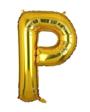 shumee VELIKI FOLIJA BALON ZA OBLETNICO ROJSTNI DAN ČRKA P ZLAT 40cm