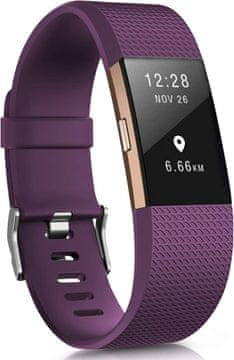shumee FITBIT CHARGE 2 PAŠEK ZA URO TEMNO VIJOLIČEN TPU 165-228mm ŠIRINA 21mm