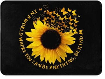 shumee ČRNA PODLOGA ZA MIŠKO SONČNICA METULJI MOTIVACIJA 24x20x0,3CM