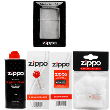 shumee VŽIGALNIKI ZIPPO KOMPLET, BRUŠENI KROMIRANI BENZINSKI KAMNI, STENJ, BOMBAŽ, Dodatki