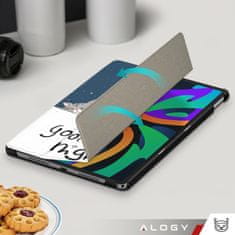 shumee Ovitek za tablični računalnik Lenovo Tab K11 / K11E 11” M11 10.95" TB330FU / TB330XU / TB331FC, ovitek za knjigo Alogy, Sleeping Cat + steklo + pisalo