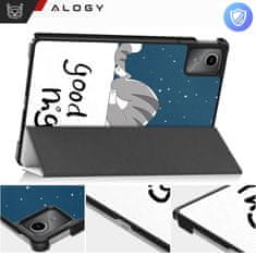 shumee Ovitek za tablični računalnik Lenovo Tab K11 / K11E 11” M11 10.95" TB330FU / TB330XU / TB331FC, ovitek za knjigo Alogy, Sleeping Cat + steklo + pisalo