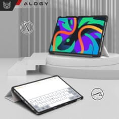 shumee Ovitek za tablični računalnik Lenovo Tab K11 / K11E 11” M11 10.95" TB330FU / TB330XU / TB331FC, ovitek za knjigo Alogy, Sleeping Cat + steklo + pisalo