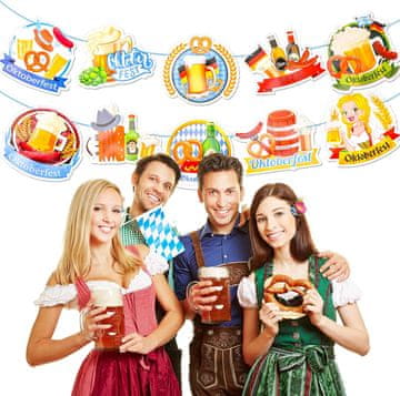 shumee DEKORATIVNA ZAVESA OKTOBERSEFT FESTIVAL BEER GARLAND DEKORACIJSKI SET