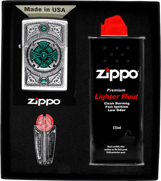 shumee ZIPPO komplet vžigalnikov CELTIC GREEN CROSS darilo št. 1