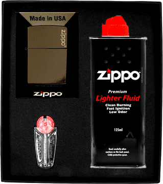 shumee ZIPPO komplet vžigalnikov BROWN MATTE LOGO darilo št. 1