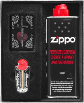 shumee ZIPPO komplet vžigalnikov HEART DAGGER TATTO darilo št. 1