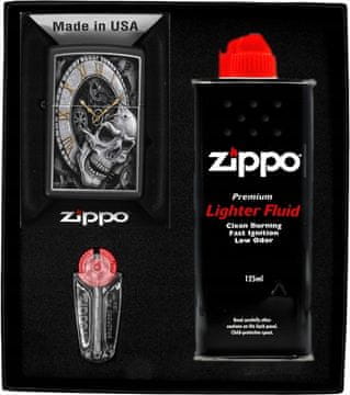 shumee Darilni set vžigalnikov ZIPPO SKULL CLOCK št. 1