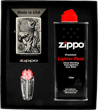 shumee ZIPPO komplet vžigalnikov ZODIAC LEO Lion darilo št. 1