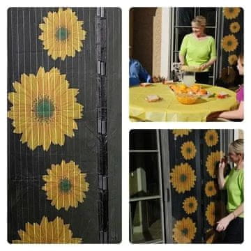 shumee Sončnica Magnetni komarnik za vrata, mreža proti mrčesu, 210 x 50 cm (4744)