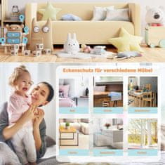 Nikcorp Silikonski ščitniki za vogale in robove pohištva 32 kosov | Prozorna zaščita za otroke | Samolepilni L in kroglični nastavki