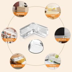 Nikcorp Silikonski ščitniki za vogale in robove pohištva 32 kosov | Prozorna zaščita za otroke | Samolepilni L in kroglični nastavki