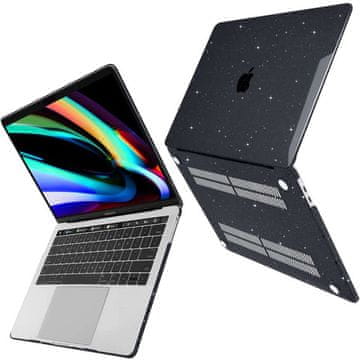shumee Alogy trdi ovitek za Apple MacBook Pro 13 2016-2020, bleščeče črne barve