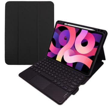 shumee Ovitek Alogy Bluetooth tipkovnica s sledilno ploščico 4-v-1 magnetni svinčnik za Apple iPad Air 4 2020 5 2022 črne barve