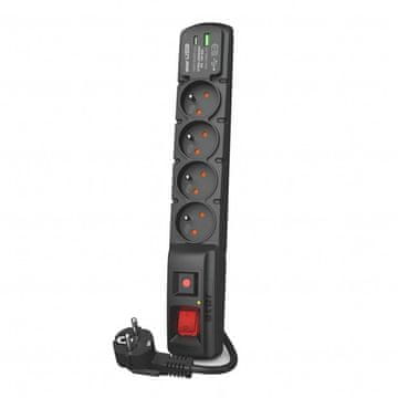 shumee ACAR F4 PRENAPETNIČNI ZAŠČITNI FILTER črne barve 5M USB A+C (hitri polnilec) W2441