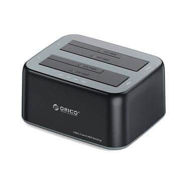 shumee Priklopna postaja Orico 6829C3 za 2 x 2,5"/3,5" SATA HDD/SSD diske - črna