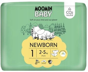 shumee Moomin Baby plenice za otroke eko 1 novorojenček 2-5 kg 25 kosov
