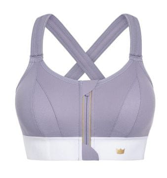 shumee ŠPORTNI NEDRČEK SHEFIT VIJOLIČNO BEL, MOČNA OPORA, NASTAVLJIV, 6XL