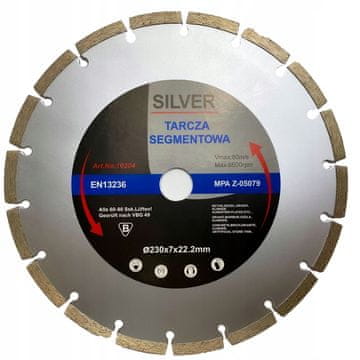 Silver Segmentirano DIAMANTNO REZILO za opeko in beton 230 mm