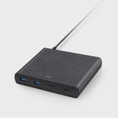 UNIQ 90W UNIQ Quick Charge 3.0 stenski polnilnik 2xUSB + 2xUSB-C črne barve