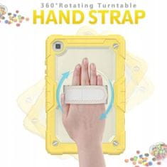 Nikcorp Vzdržljiv zaščitni etui za Samsung Galaxy Tab A7 2020 10.7 z vrtljivim stojalom, ročajem in ramenskim pasom, rumen