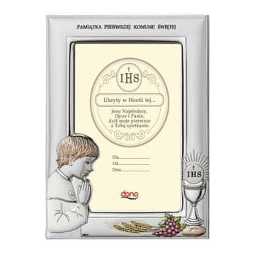 shumee SREBRN PISAN OKVIR ZA FOTOGRAFIJE ZA FANTKA, SPOMINEK ZA OBHAJILO, 13 x 17,5 cm