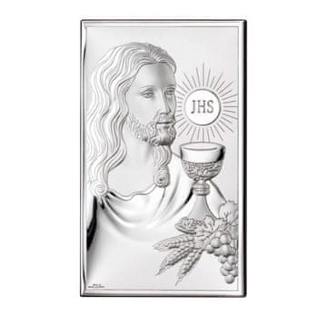 shumee Srebrna obhajilna slika Gospod Jezus, spomin na prvo obhajilo + brezplačno graviranje 81287 9 x 15 cm