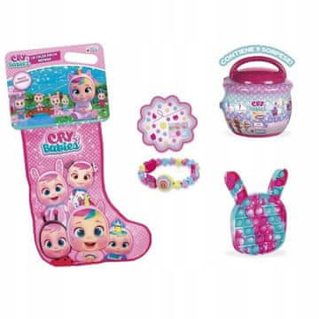 shumee CRY BABIES Hišica za punčke v nogavici in dodatkih Zapestnica Pop It